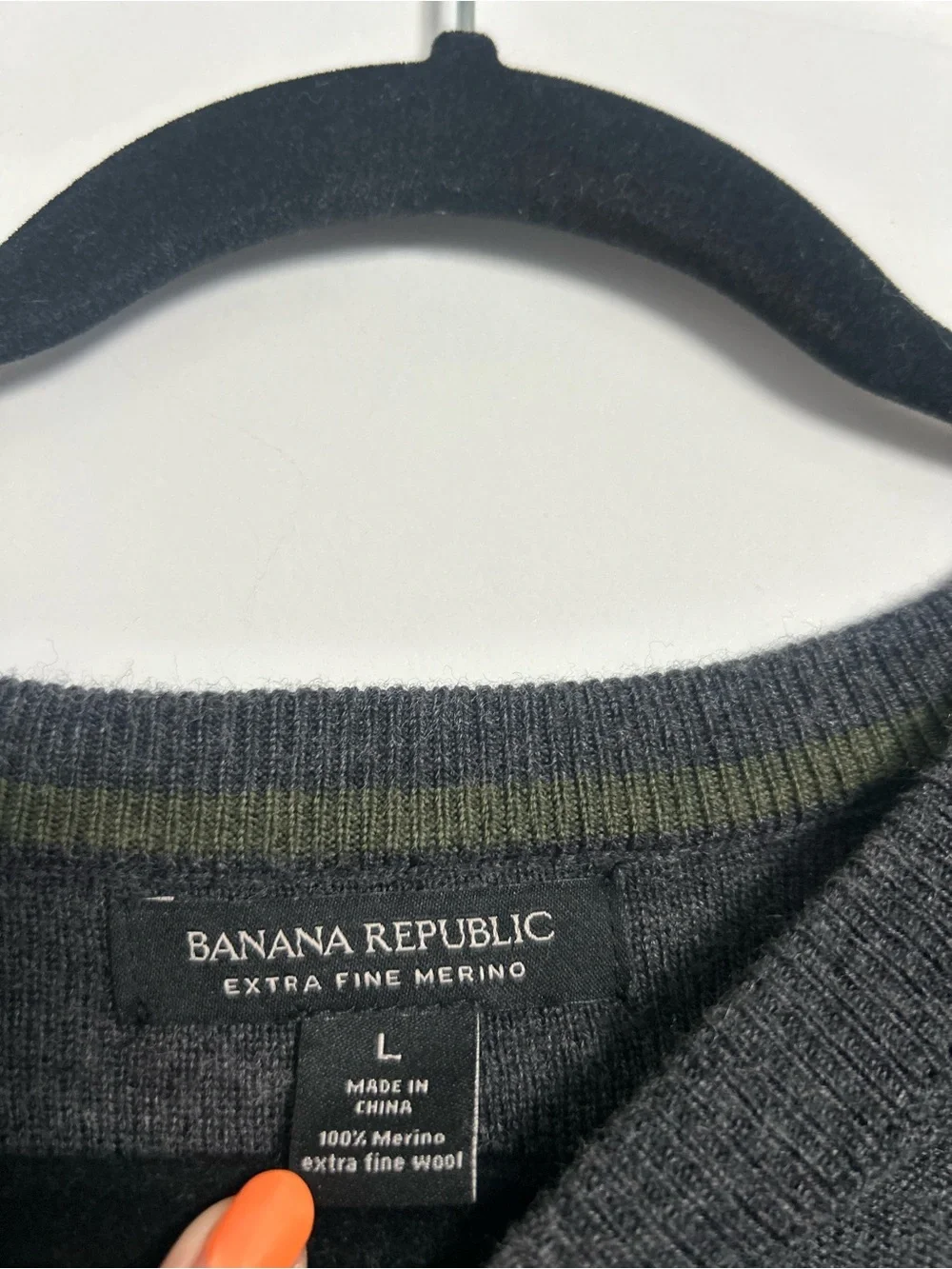 Banana Republic 100% Merino Wool Striped Crewneck Sweater Size L fall preppy